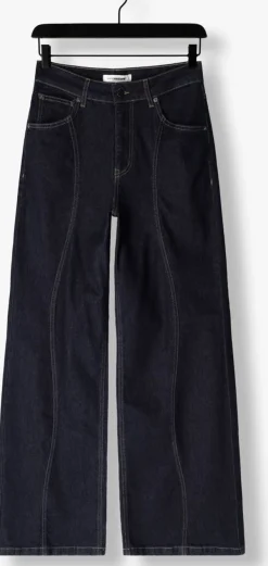 CO'COUTURE e wide jeans wilson wave long jeans donkerblauw