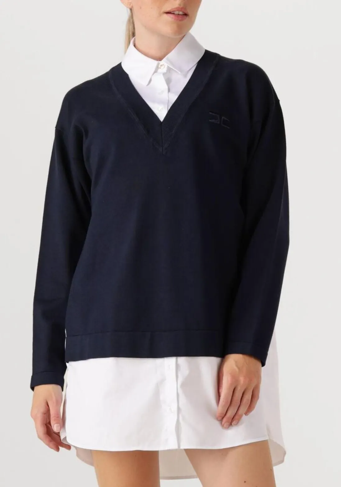 ELISABETTA FRANCHI e mini jurk knitted dress donkerblauw Clearance