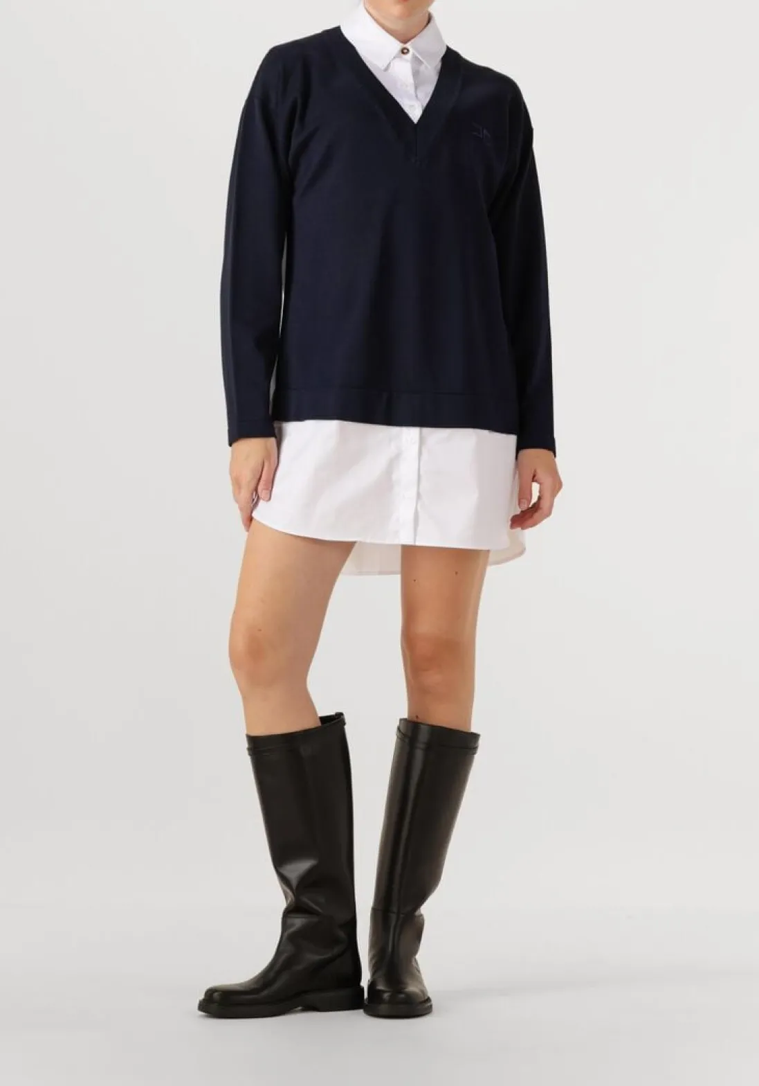 ELISABETTA FRANCHI e mini jurk knitted dress donkerblauw Clearance