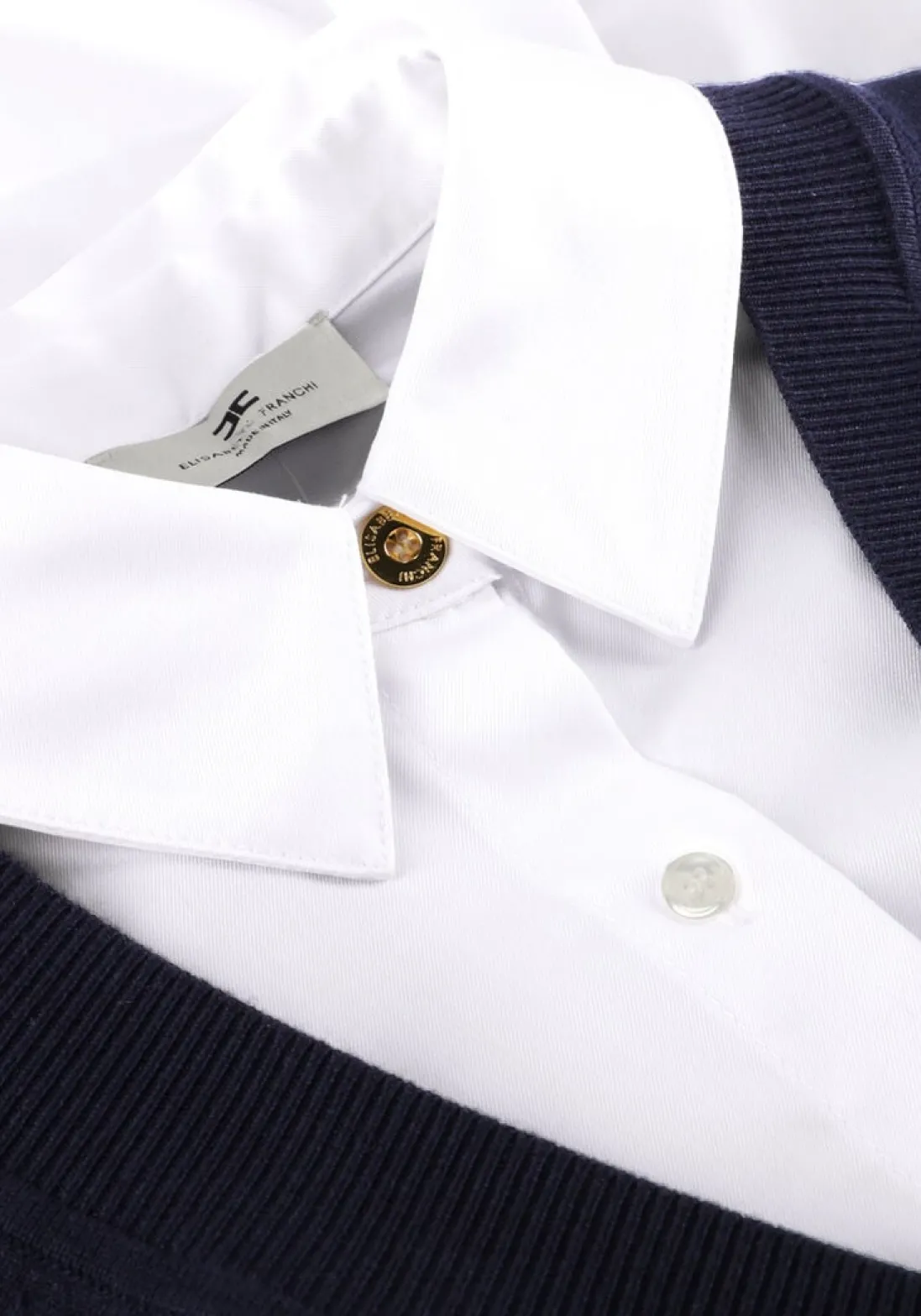 ELISABETTA FRANCHI e mini jurk knitted dress donkerblauw Clearance