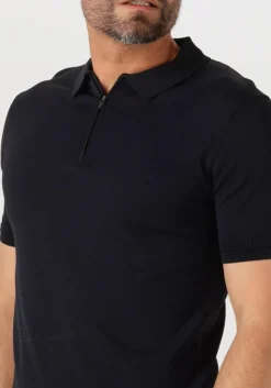 GENTI e polo polo zip ss k2053-1260 donkerblauw Online