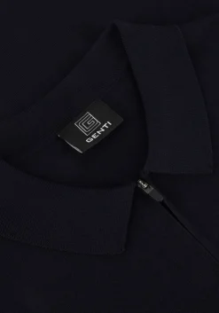GENTI e polo polo zip ss k2053-1260 donkerblauw Online