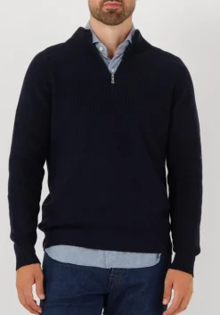 GRAN SASSO e trui mock zip donkerblauw Outlet