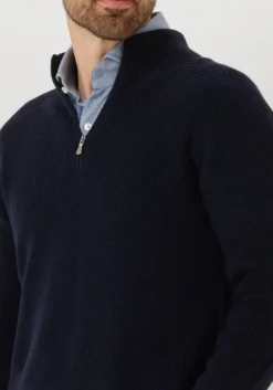 GRAN SASSO e trui mock zip donkerblauw Outlet