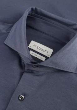 PROFUOMO e klassiek overhemd shirt x-cutaway sf japanese knitted donkerblauw New