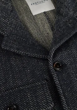 PROFUOMO e overshirt overshirt twill n donkerblauw