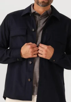 PROFUOMO e overshirt overshirt cutaway knitted donkerblauw Clearance