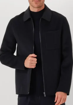 PROFUOMO e overshirts overshirt wool zipper donkerblauw