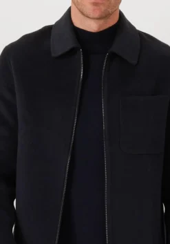 PROFUOMO e overshirts overshirt wool zipper donkerblauw