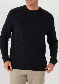 PROFUOMO e trui pullover crew neck wool blend donkerblauw Best