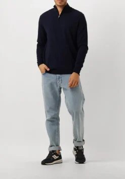 PROFUOMO e trui pullover half zip donkerblauw Sale