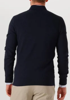 PROFUOMO e trui pullover half zip twinkle slub donkerblauw New