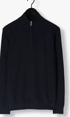 PROFUOMO e trui pullover half zip twinkle slub donkerblauw New
