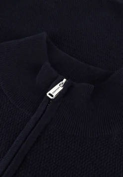 PROFUOMO e trui pullover half zip twinkle slub donkerblauw New
