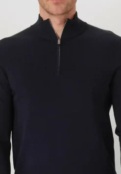 PROFUOMO e trui half zip luxury basic donkerblauw Sale