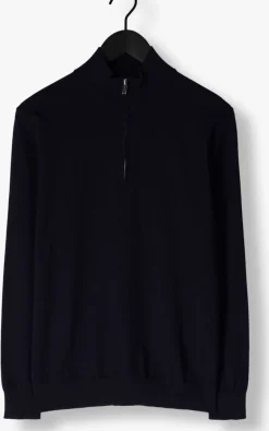 PROFUOMO e trui half zip luxury basic donkerblauw Sale