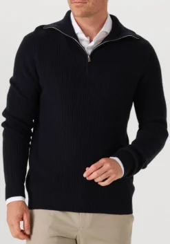 PROFUOMO e trui pullover half zip donkerblauw Hot