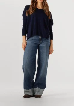 RESORT FINEST e trui v-neck cape sweater donkerblauw Sale