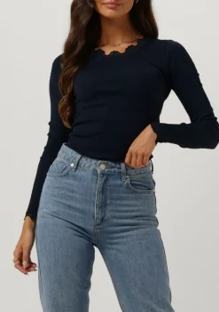 ROSEMUNDE e top babette silk t-shirt lace donkerblauw Hot