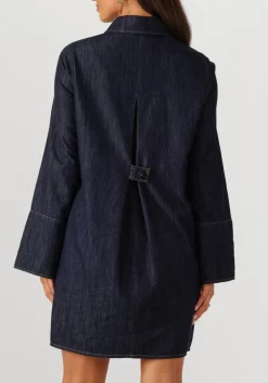 SECOND FEMALE e mini jurk dera denim tunic dress donkerblauw Online