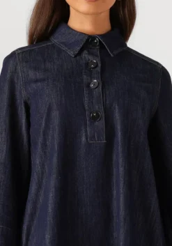 SECOND FEMALE e mini jurk dera denim tunic dress donkerblauw Online