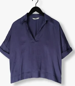 SUMMUM e top top short sleeves silky touch donkerblauw Outlet