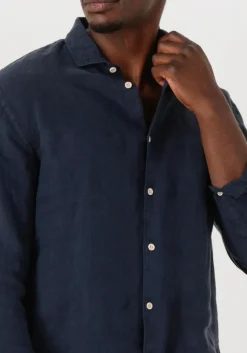 THE GOODPEOPLE e casual overhemd soho donkerblauw