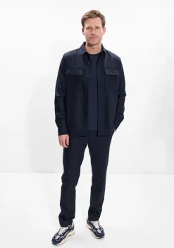WAHTS e overshirt ewen stretch wool donkerblauw Online