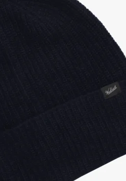 WOOLRICH e muts knitted ribbed beanie donkerblauw Sale