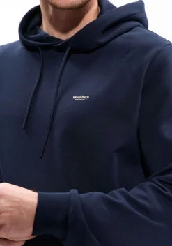 WOOLRICH e trui logo interlock hoodie donkerblauw Discount