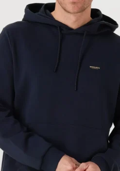 WOOLRICH e trui logo interlock hoodie donkerblauw Discount