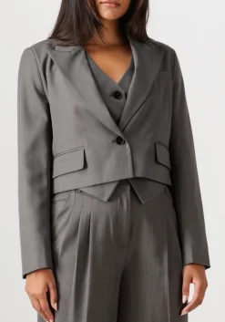 CO'COUTURE donkergrijze blazer liane blazer donkergrijs