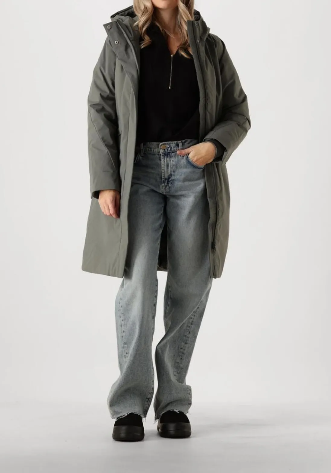 ELVINE donkergrijze gewatteerde jas signy donkergrijs Outlet