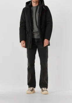 WOOLRICH donkergrijze trui logo interlock crewneck donkergrijs Online