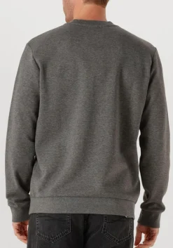 WOOLRICH donkergrijze trui logo interlock crewneck donkergrijs Online