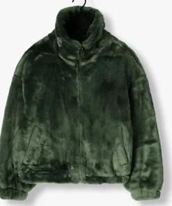 ALIX THE LABEL e faux fur jas faux fur coat donkergroen Sale