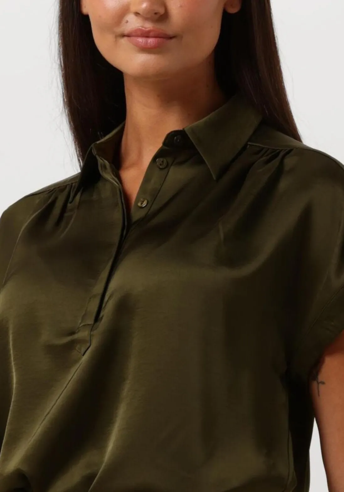 DANTE6 e top zijden top donkergroen