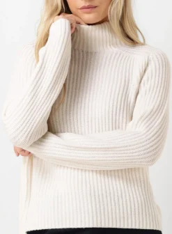 MOS MOSH trui thyra highneck knit ecru