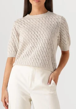 MOS MOSH t-shirt mmkarin marisol ss linen knit ecru Online