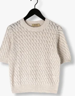 MOS MOSH t-shirt mmkarin marisol ss linen knit ecru Online