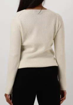 RESORT FINEST trui v-neck rib knit ecru Best