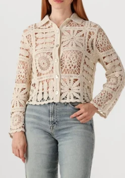 SUMMUM blouses short cardigan flower crochet knit ecru Sale