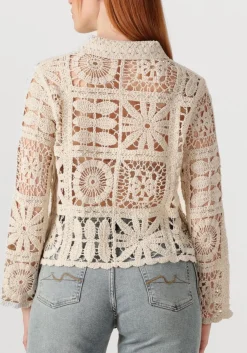 SUMMUM blouses short cardigan flower crochet knit ecru Sale