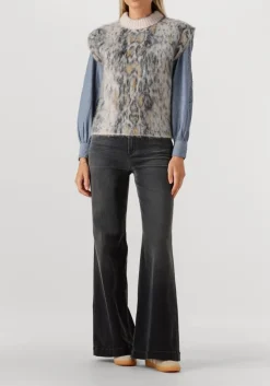 FORTE FORTE plumes de python alpaca jacquard vest bruin Clearance