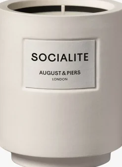 AUGUST & PIERS geurkaarsen socialite 340gr - scented candle gebroken wit Sale