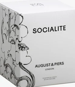 AUGUST & PIERS geurkaarsen socialite 340gr - scented candle gebroken wit Sale