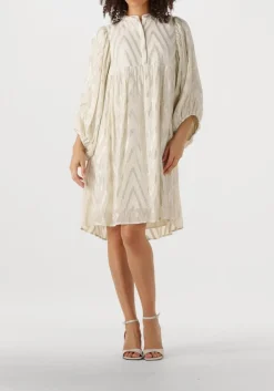 BRUUNS BAZAAR midi jurk sarina dress gebroken wit New