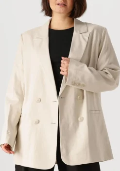 GESTUZ blazer elarahgz linen blazer gebroken wit New