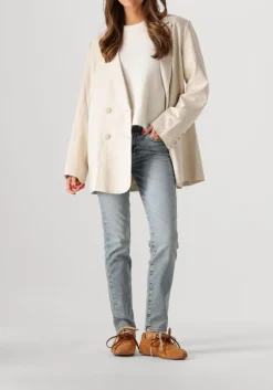 GESTUZ blazer elarahgz linen blazer gebroken wit New