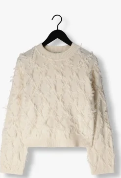 SECOND FEMALE trui carli knit o-neck gebroken wit